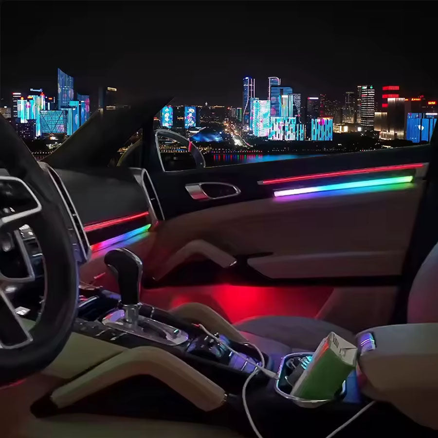 64 Color Ambient Light LED Trim Panel for Porsche Cayenne 2010-2017 Decorative Accessories Interior Atmosphere Light