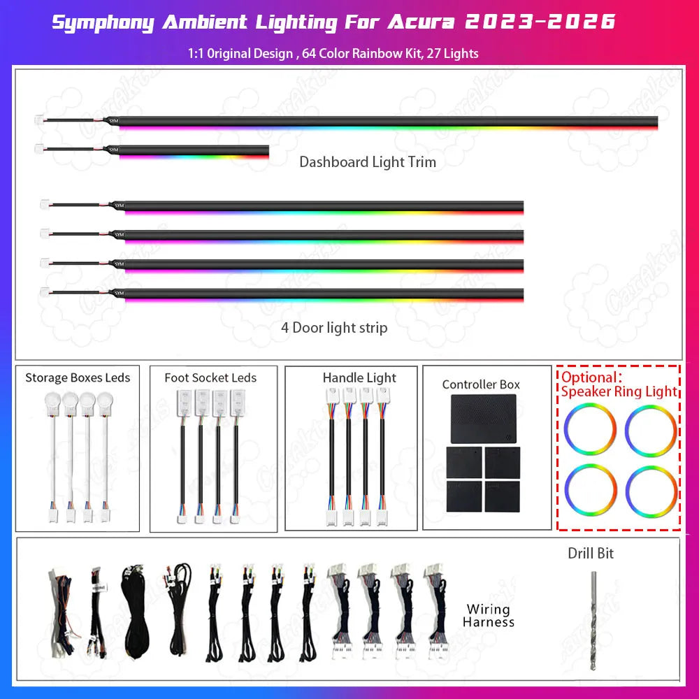 Dynamic Symphony Ambient LED Interior Lighting Kit for Acura 2023-2026