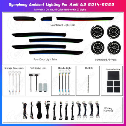 Smart Flowing Symphony Interior Light for Audi A3 2014-2020