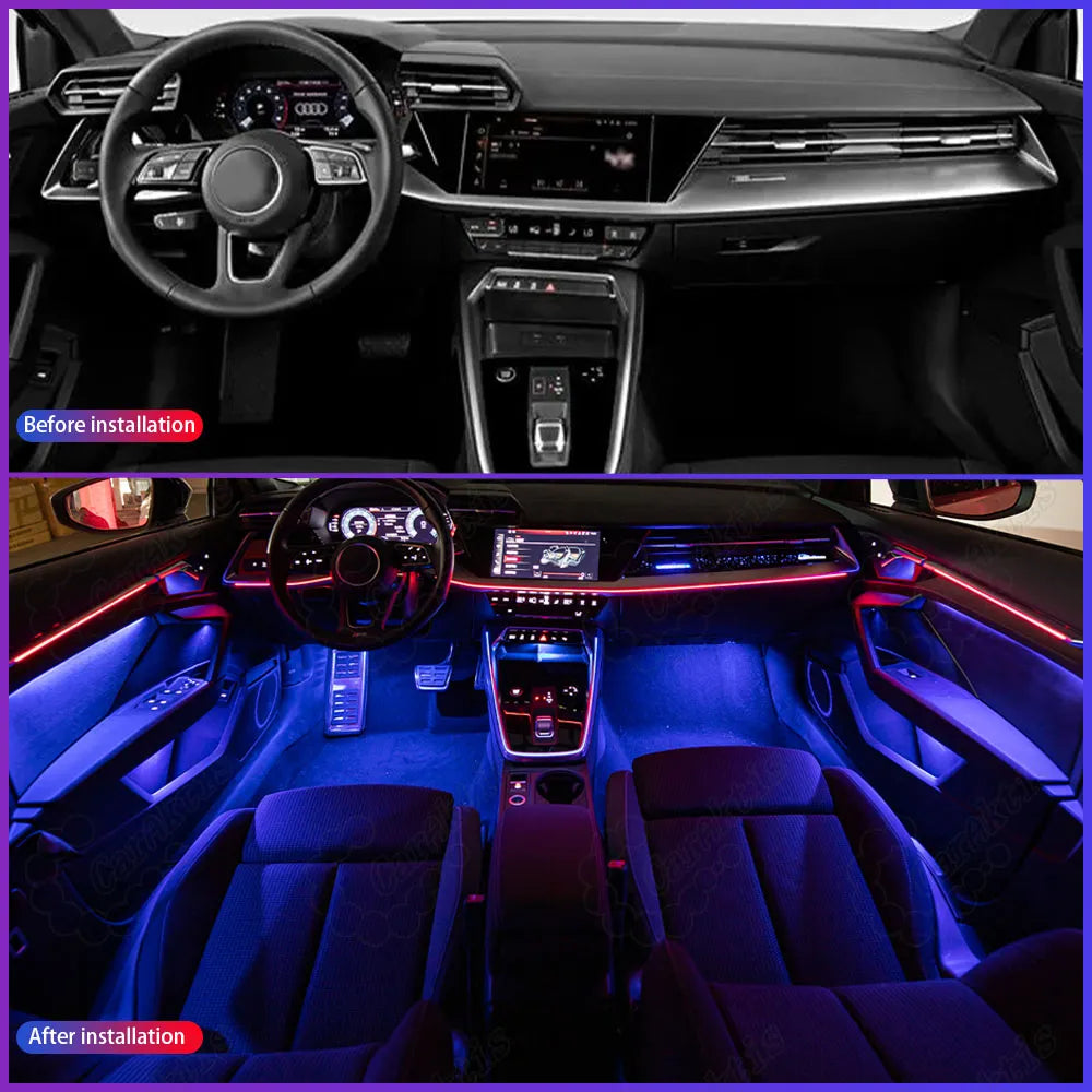CarAkits Dynamic LED Ambient Light For  Audi 2021-2024 A3L  Interior Decoration with Colorful Features
