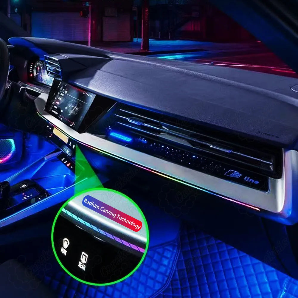 CarAkits Dynamic LED Ambient Light For  Audi 2021-2024 A3  Interior Decoration with Colorful Features