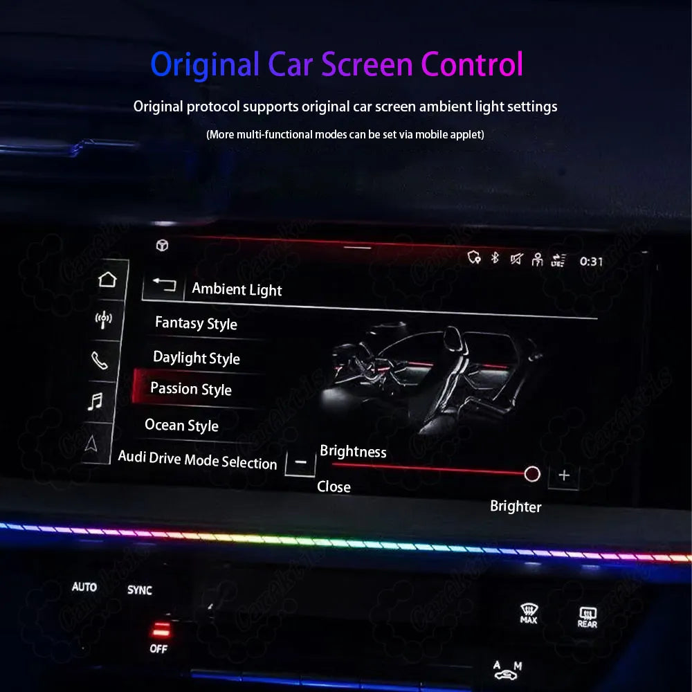 CarAkits Dynamic LED Ambient Light For  Audi 2021-2024 A3L  Interior Decoration with Colorful Features