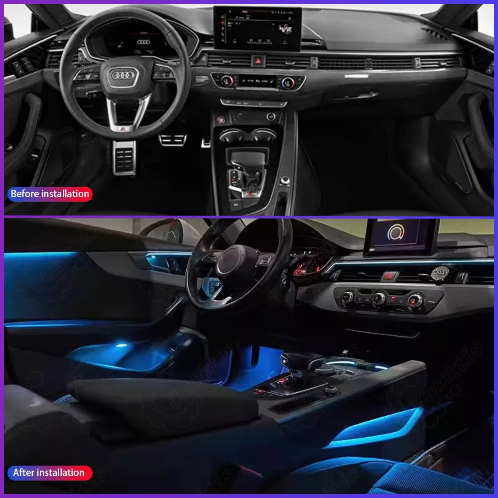 Audi A5 B9 (2017-2025) 64-Color Symphony Ambient Light System - Premium Interior LED Atmosphere Strips &amp; Decorative Lighting Upgrade