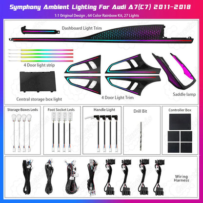 Audi A7 C7 2011-2018 LED Ambient Lighting Kit – Symphony Interior Upgrade