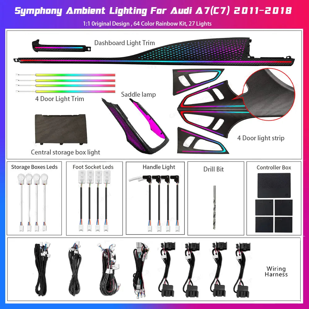 Audi A7 C7 2011-2018 LED Ambient Lighting Kit – Symphony Interior Upgrade