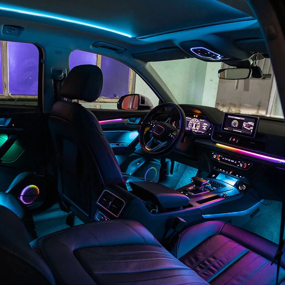 Upgrade 64 Colors Symphony Led Interior Ambient Lighting For Audi Q5 2018-2025 Atmosphere Strip Accessories