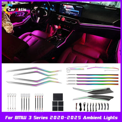 64 Colors LED Car Interior Ambient Lighting For BMW 3 Series G20 G21 G28 2020-2025 Atmosphere Strip Accessories Upgrade