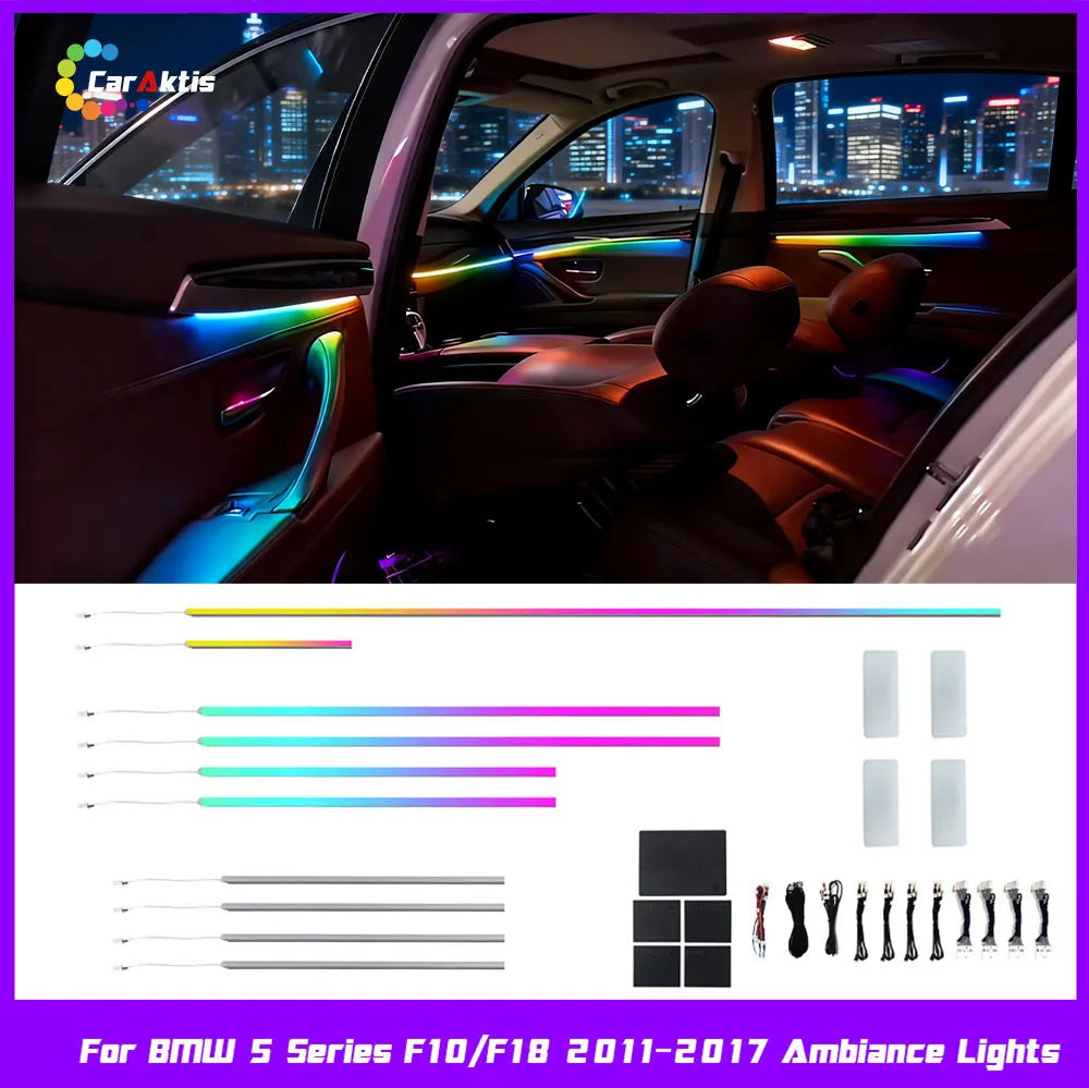 BMW 5 Series F10 F18 RGB LED Interior Ambient Lighting Kit – Plug &amp; Play OEM Style Upgrade