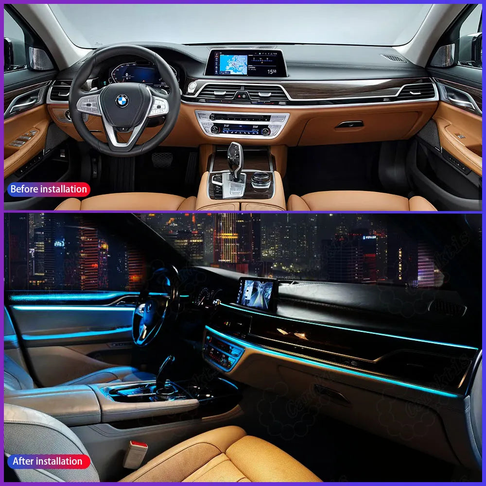 64-Color Symphony LED Interior Ambient Lighting for BMW 7 Series G12 (2016–2022)