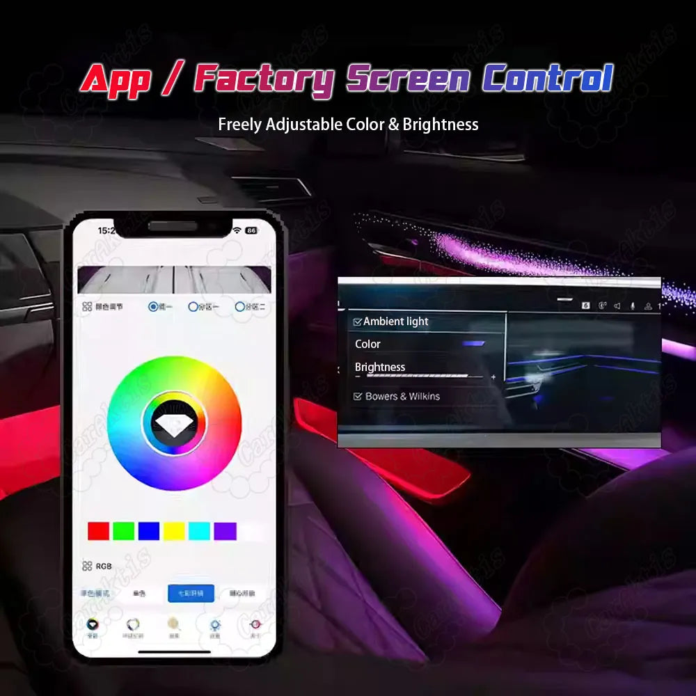 64-Color Symphony LED Interior Ambient Lighting for BMW 7 Series G12 (2016–2022)