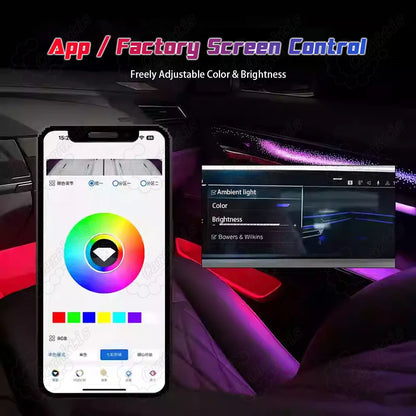 64-Color Symphony LED Interior Ambient Lighting for BMW 7 Series G12 (2016–2022)