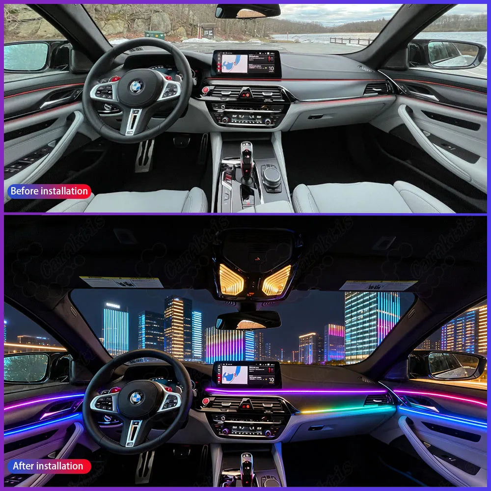 BMW 5 Series F10 F18 RGB LED Interior Ambient Lighting Kit – Plug &amp; Play OEM Style Upgrade