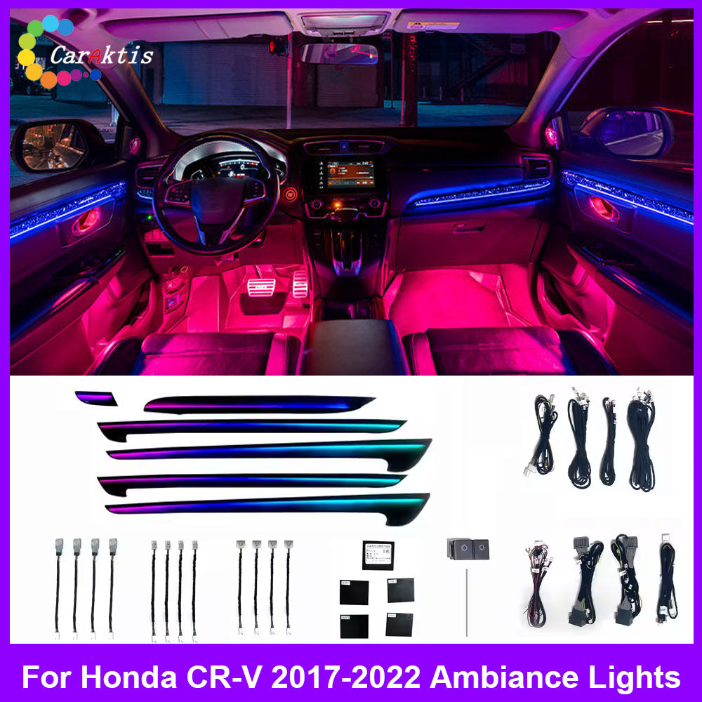 For Honda 2017-2022 CRV Car Animated Rainbow Lights Symphony Lighting Led Interior Ambient Light Kit