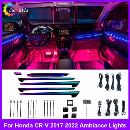 For Honda 2017-2022 CRV Car Animated Rainbow Lights Symphony Lighting Led Interior Ambient Light Kit