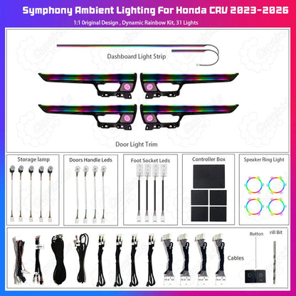 For Honda CRV 2023-2026 Active Dynamic Atmosphere Light Interior Trim Set Atmosphere Ambient Light Car Ambient Light Kit