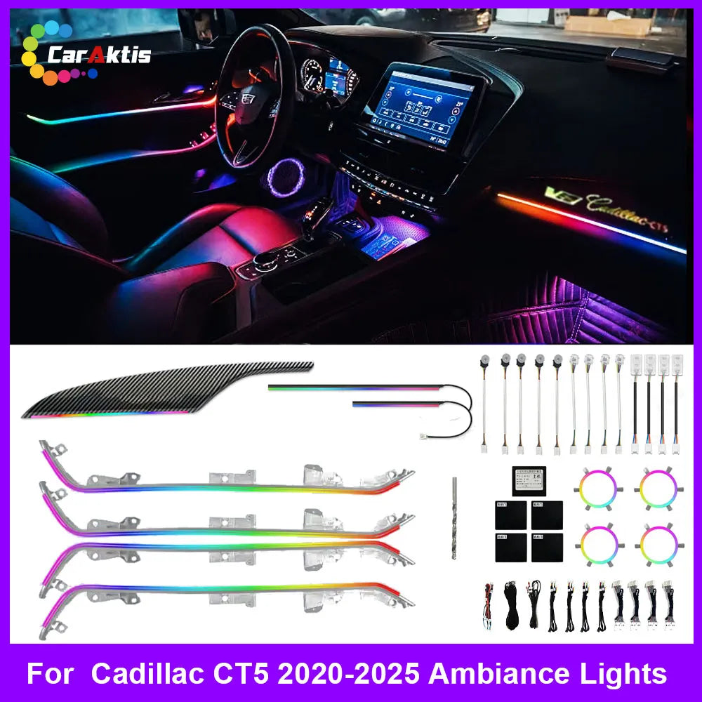 Dynamic Ambient Lighting Kit for Cadillac CT5 2020–2025 – Rainbow Symphony Design