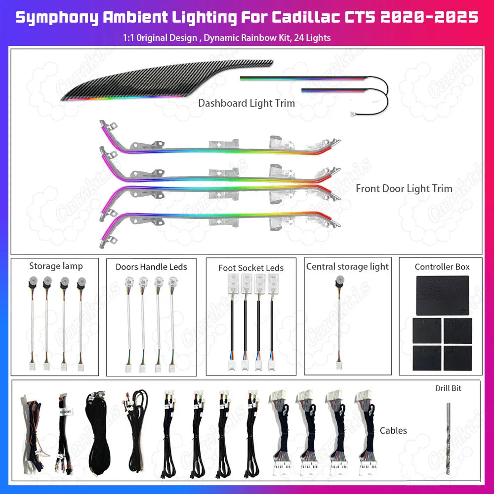 Dynamic Ambient Lighting Kit for Cadillac CT5 2020–2025 – Rainbow Symphony Design