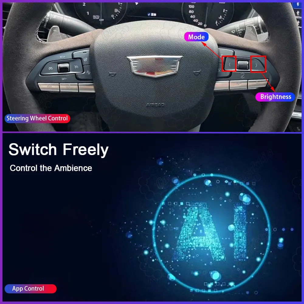 Dynamic Ambient Lighting Kit for Cadillac CT5 2020–2025 – Rainbow Symphony Design