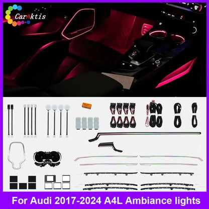 CarAkits Dynamic Ambient Light Kit For Audi A4L 2017-2024  Atmosphere Lamp Interior Lighting Modification