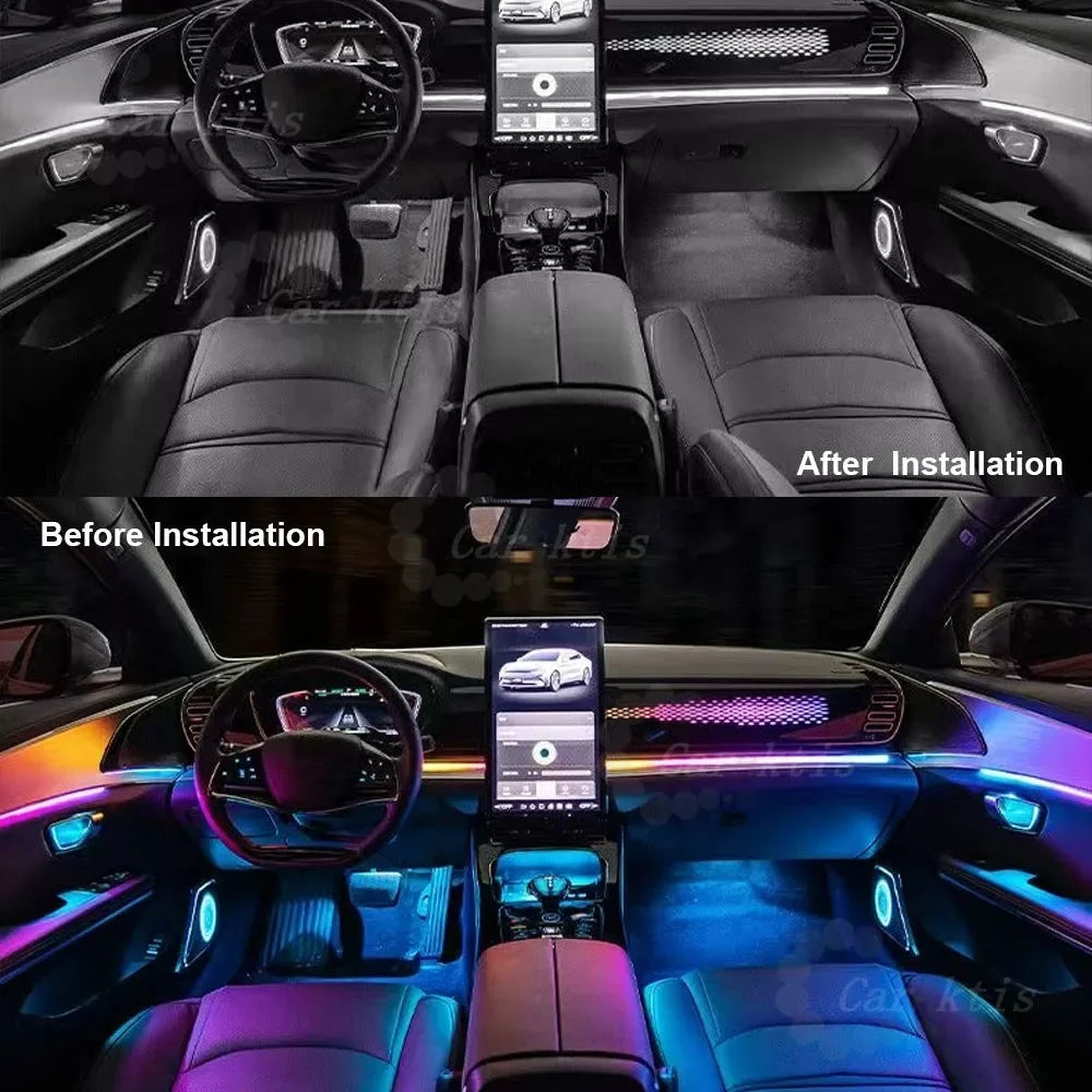 CarAkits For BYD Han 2020-2023 64 Colors LED Ambient Light Modified Interior Auto Parts