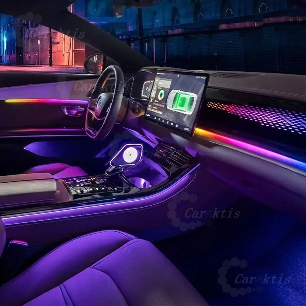 CarAkits For BYD Han 2020-2023 64 Colors LED Ambient Light Modified Interior Auto Parts