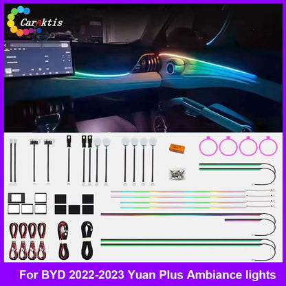 CarAkits Ambient Lighting Led Upgrade For BYD Yuan Plus 2022-2023 Dynamic Lighting Car Interior Decoration