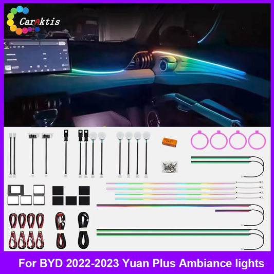 CarAkits Ambient Lighting Led Upgrade For BYD Yuan Plus 2022-2023 Dynamic Lighting Car Interior Decoration