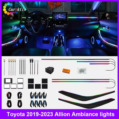 CarAktis 64 Colors LED Safety assistance Systems Ambient Light For Toyota Allion 2019-2023 Interior Dynamic Lighting