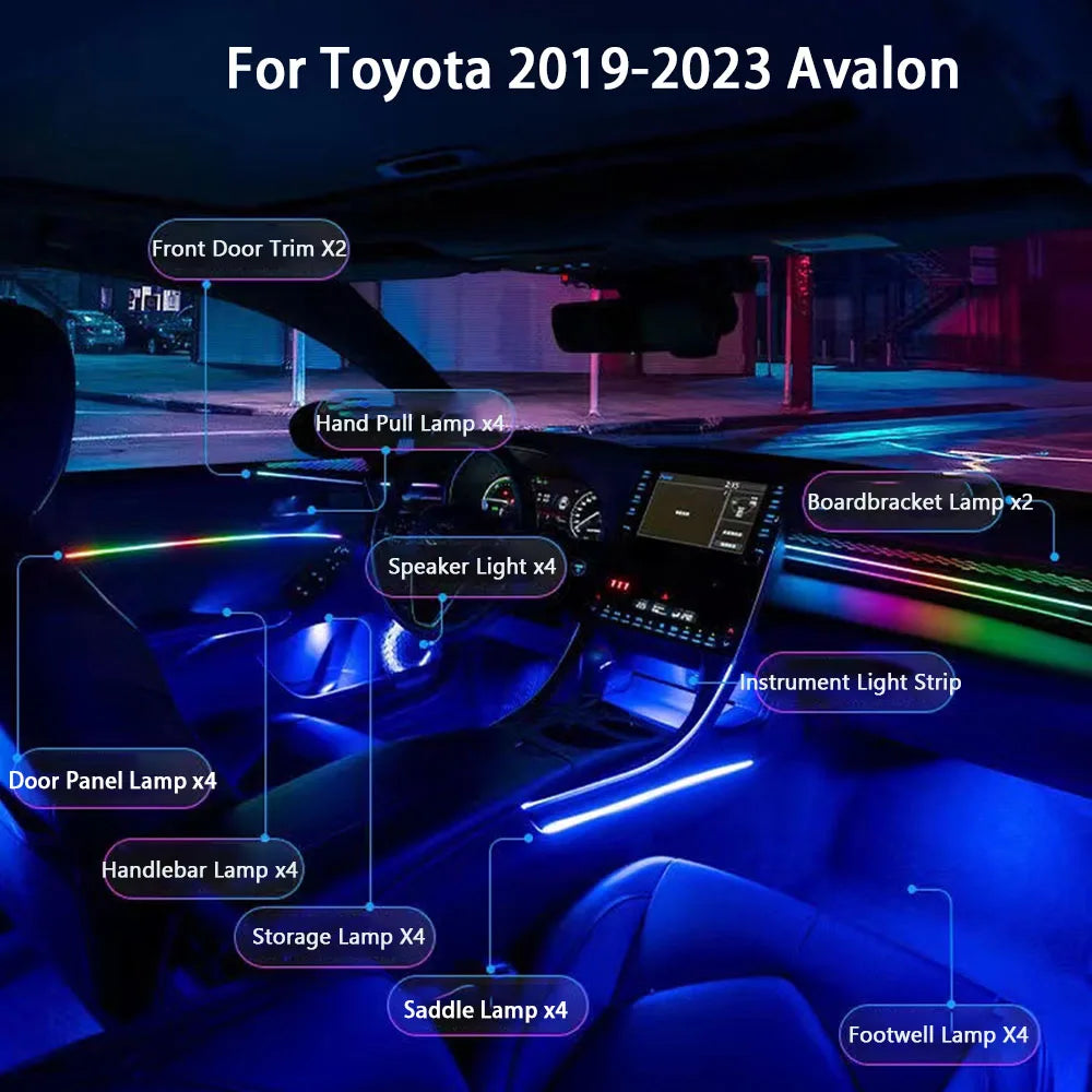 CarAktis Ambient Light LED Interior Decoration For Toyota Avalon 2019-2024 Dynamic Lighting