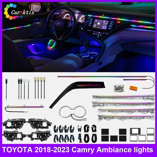 Ambient Light For Toyota Camry 2018-2023 8th Dynamic Streamer Laser Carved Atmosphere 64 Color