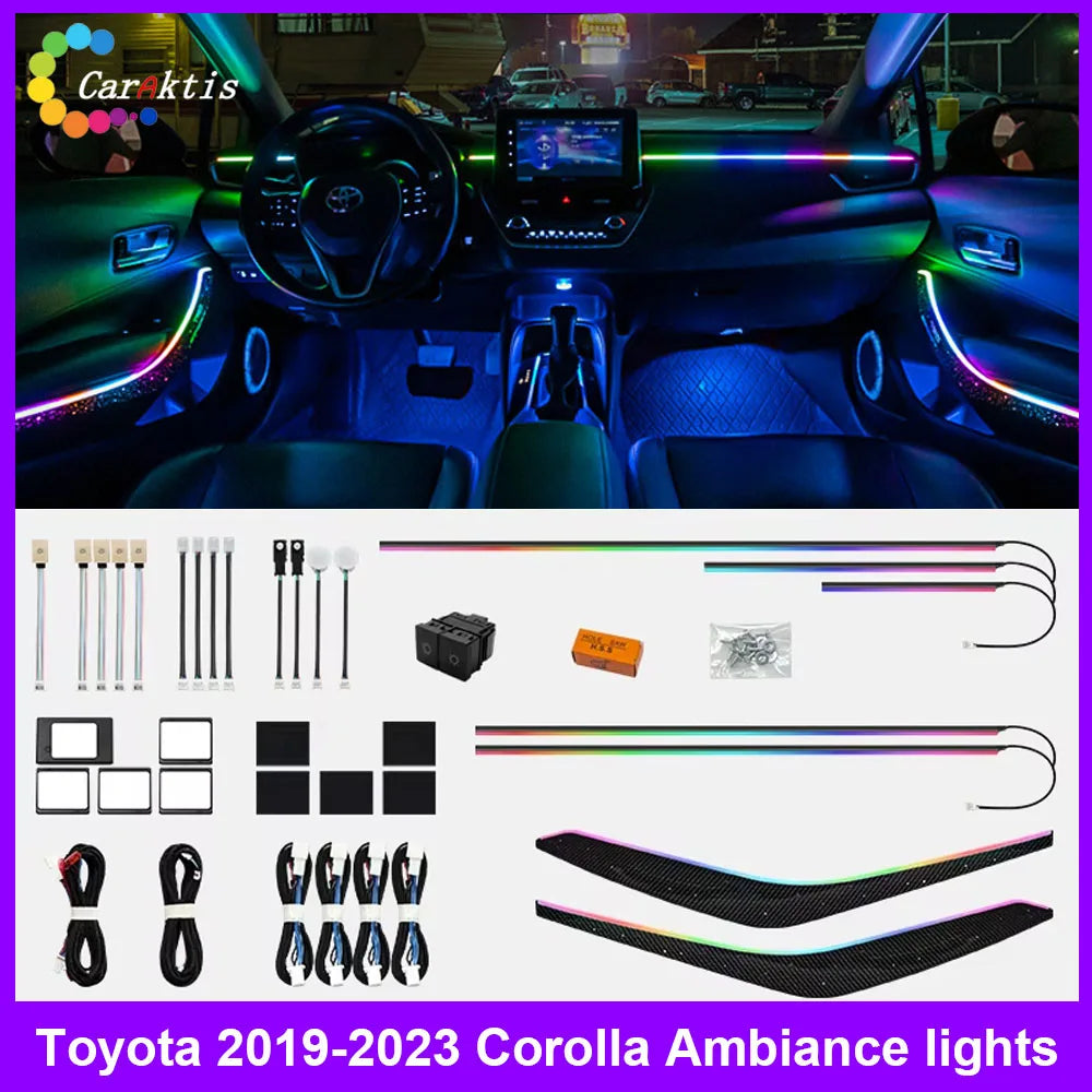 CarAkits Symphony LED Ambient Light For Toyota Corolla Cross 2019-2025 Dynamic Atmosphere Strip Accessories