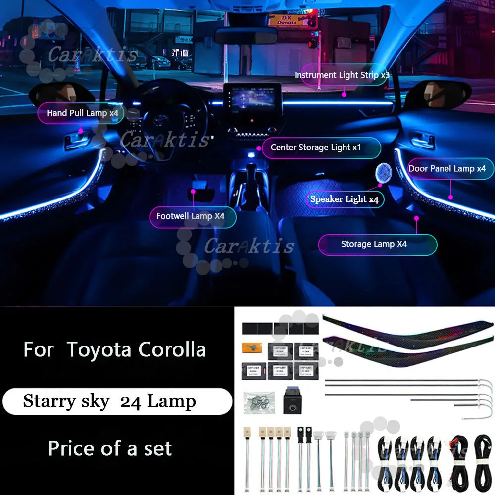 CarAkits Symphony LED Ambient Light For Toyota Corolla 2019-2023 Dynamic Atmosphere Strip Accessories