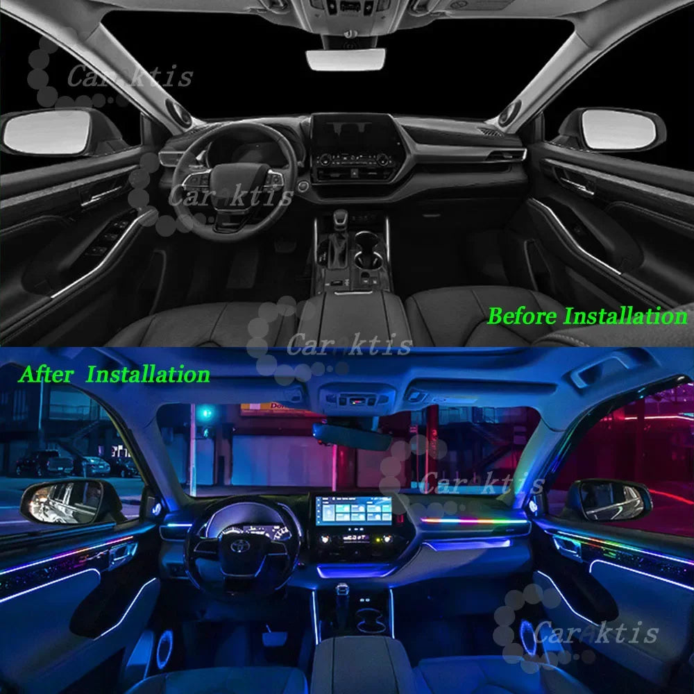 LED Atmosphere Light For Toyota Highlander 2015-2021 Dynamic Ambient Lighting 64 Colors