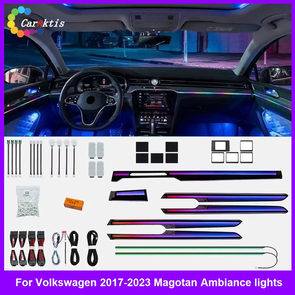 CarAkits Symphony Auto LED Ambient Light For Volkswagen Magotan 2017-2023 Dynamic Lighting Interior Decoration