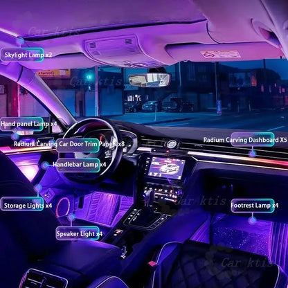 CarAkits Symphony Auto LED Ambient Light For Volkswagen Magotan 2017-2023 Dynamic Lighting Interior Decoration