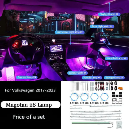 CarAkits Symphony Auto LED Ambient Light For Volkswagen Magotan 2017-2023 Dynamic Lighting Interior Decoration