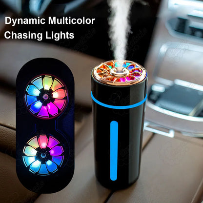 Smart Car Humidifier with Ambient Light, Adjustable Car Air Freshener & Automatic Scent Diffuser, Portable Car Aroma Diffuser for Fresh Air