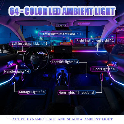 CarAkits Symphony LED Ambient Light For Toyota Corolla Cross 2019-2025 Dynamic Atmosphere Strip Accessories