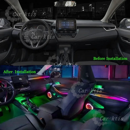 CarAktis 64 Colors LED Safety assistance Systems Ambient Light For Toyota Allion 2019-2023 Interior Dynamic Lighting