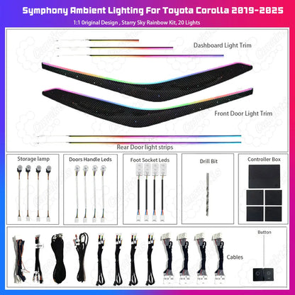 CarAkits Symphony LED Ambient Light For Toyota Corolla Cross 2019-2025 Dynamic Atmosphere Strip Accessories