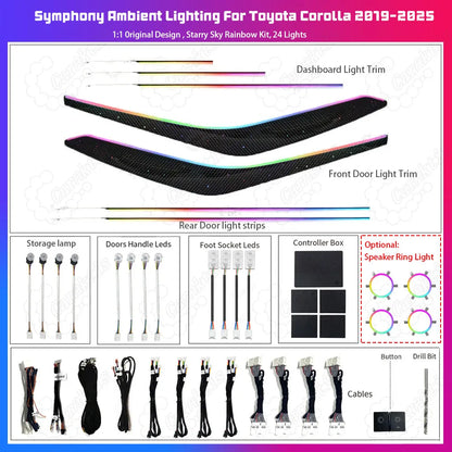 CarAkits Symphony LED Ambient Light For Toyota Corolla Cross 2019-2025 Dynamic Atmosphere Strip Accessories