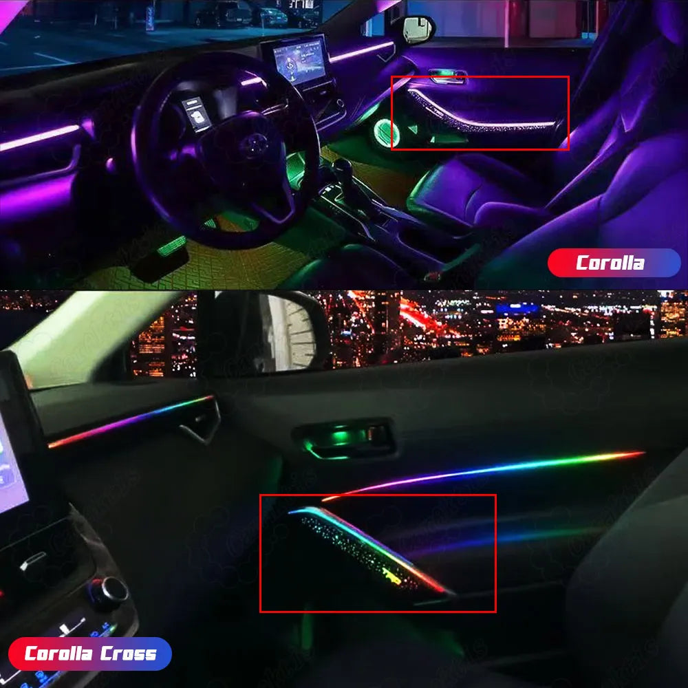 CarAkits Symphony LED Ambient Light For Toyota Corolla Cross 2019-2025 Dynamic Atmosphere Strip Accessories