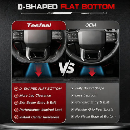 Customized OEM Heated Full Leather Steering Wheel for Ford F-150 2021–2023