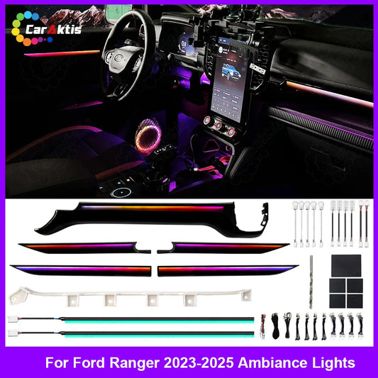 64 Colors Ambient Lighting Kit for Ford Ranger 2023–2025 | Interior LED Upgrade