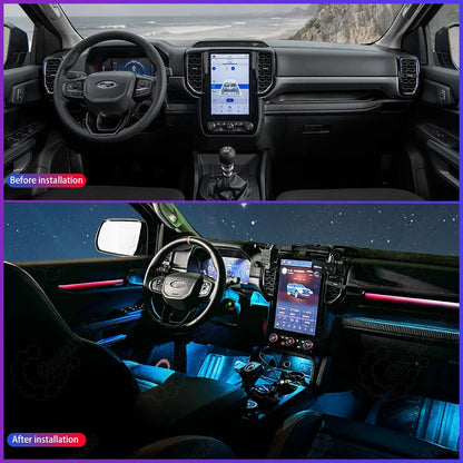64 Colors Ambient Lighting Kit for Ford Ranger 2023–2025 | Interior LED Upgrade