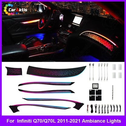 CarAktis 1:1 Mold Rainbow Symphony LED Ambient Light for Infiniti Q70 2011-2021 – Dynamic Interior Lighting Kit