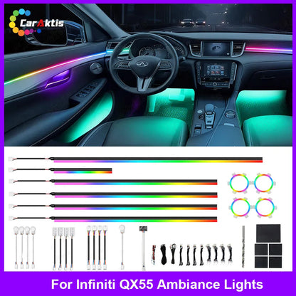 Ambient Light for Infiniti QX55 2022-2025 Multi-Color LED Interior Atmosphere Lamp