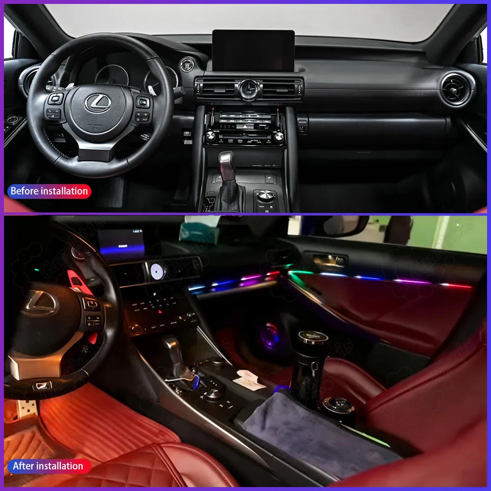 Interior Dynamic LED Ambient Lighting Kit for Lexus IS RC Series 2014-2026 - Multi-Color Streamer Atmosphere Light