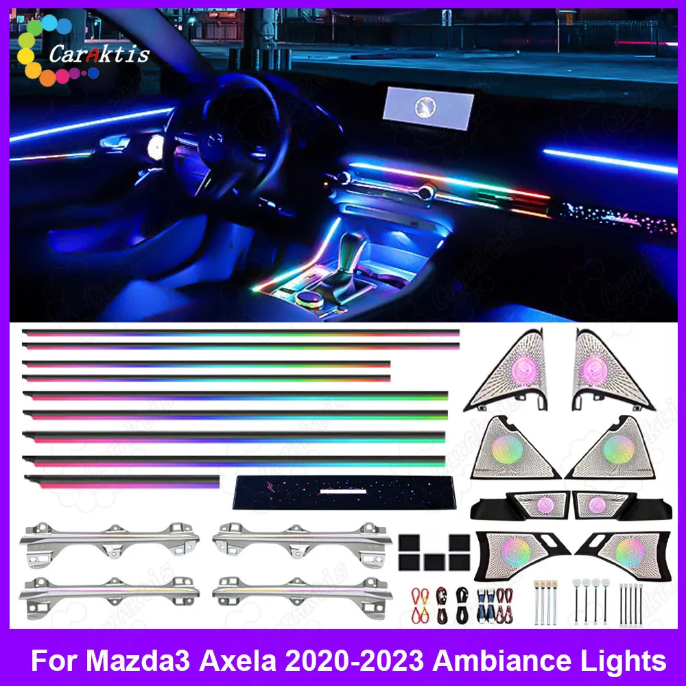 CarAktis LED Ambient Light For Mazda3 Axela 2020-2023 Dynamic Automotive Interior Decoration 64 Colors