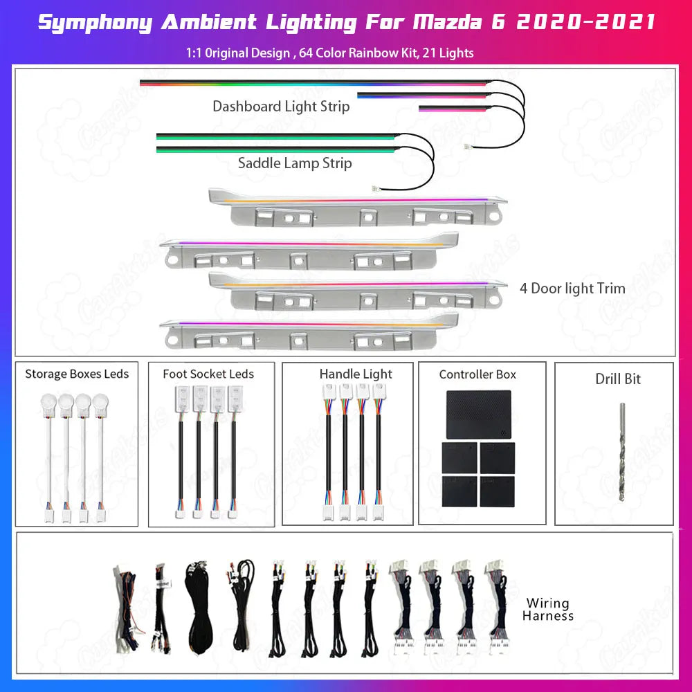 LED Ambient Interior Lighting for Mazda 6 (2020-2021)